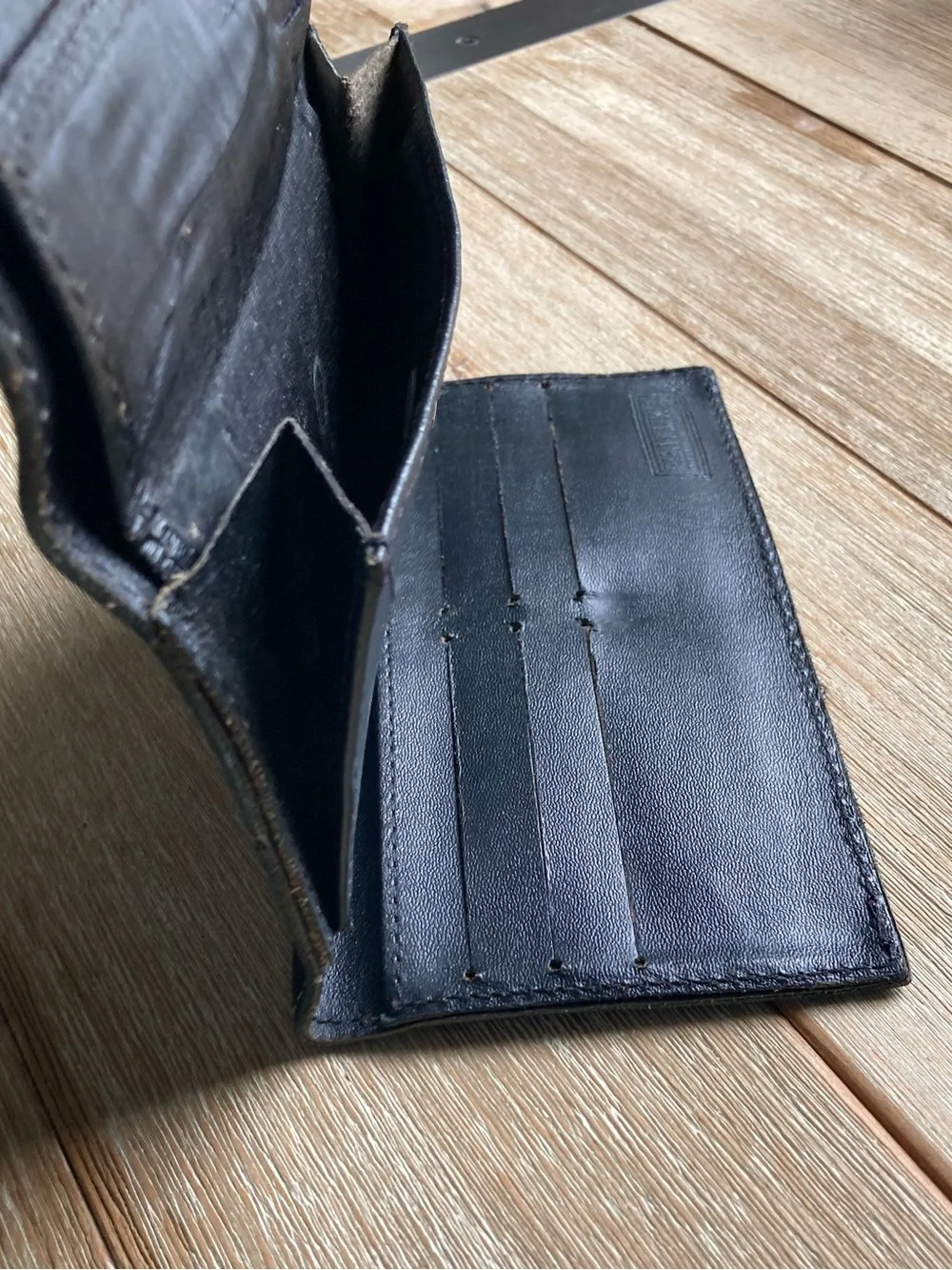 Vintage Y2K Harley-Davidson Leather Clutch Wallet Biker Black